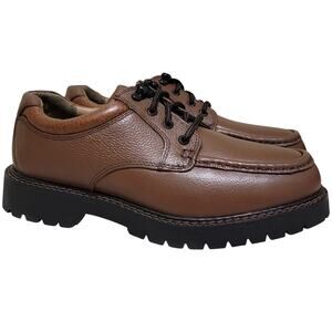 Dockers Men Glacier Moc Toe Derby Oxfords Size US 9M Dark Tan Brown Leather